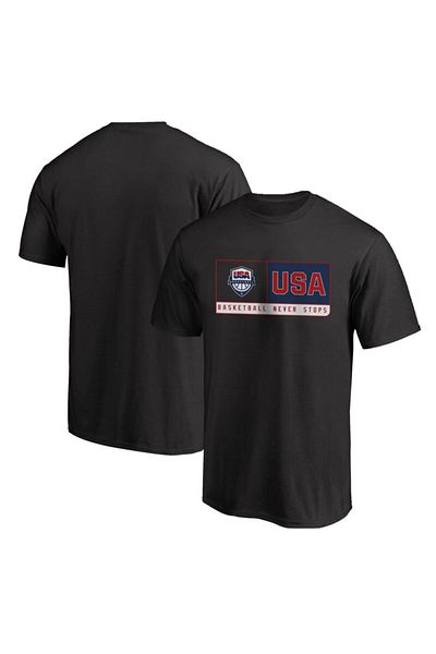 usateamfans Ανδρικό μαύρο μπλουζάκι μπάσκετ Η.Π.Α