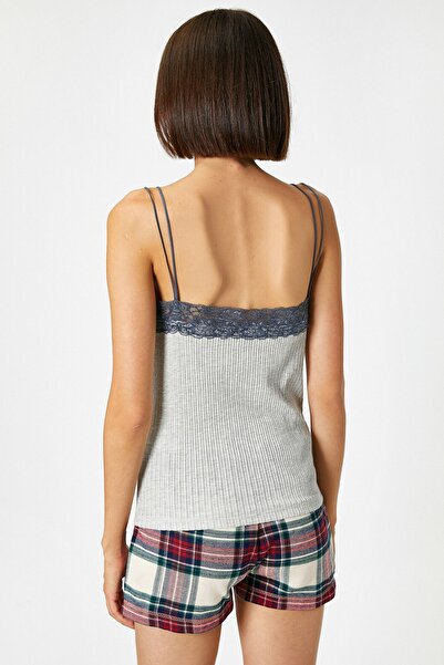 Koton Women's Gray Melange Pajama Top 0YLK22197MK