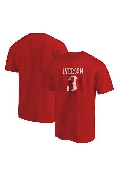usateamfans Ανδρικό κόκκινο μπλουζάκι Allen Iverson