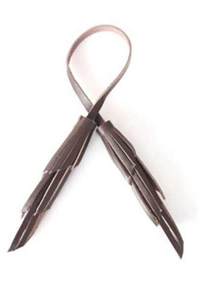 angel çanta aksesuar Темно-коричнева натуральна шкіра, подвійний зигзаг, бахрома