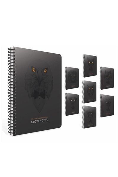Gıpta Glow Notes Spiral Notebook A4 100 Sheets Lined Paper Cover
