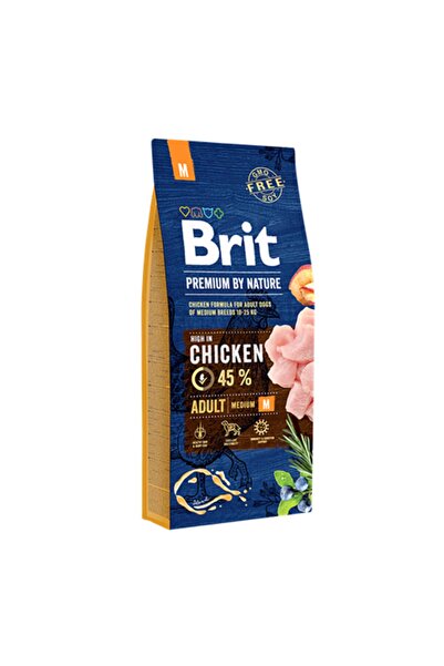 Dr. Sacchi Brit Premium By Nature M Orta Irk Tavuk Etli Köpek Maması 15 Kg
