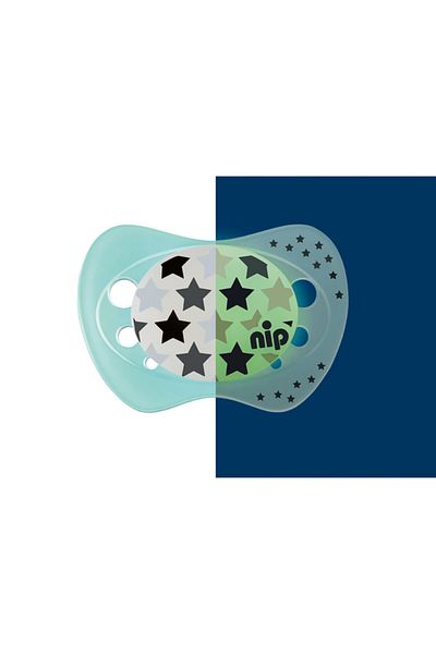 Nip Baby Boy Colorful Hippo & Star Night Silicone Pacifier 5-18 Months