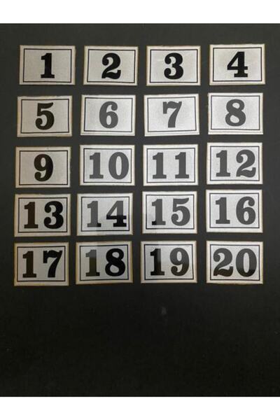 Genel Markalar Kapı Numarası Dolap Kutusu Numarası 3x3 cm 1 Den 20 Ye