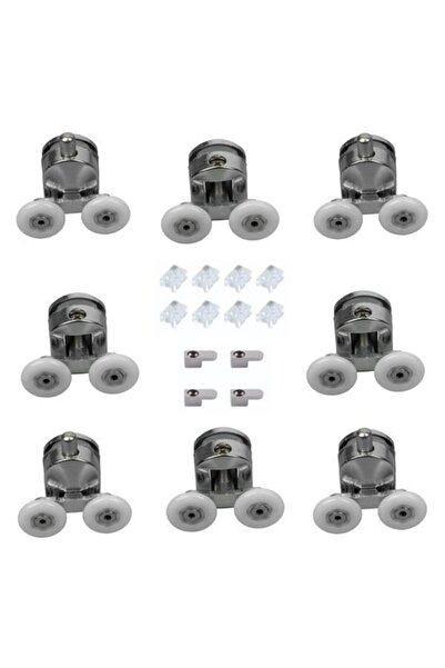 EYM Duşakabin Tekerleği Cam Kabin Tekeri Metal Gövdeli 8 Li Set Teker Çapı 22 Mm