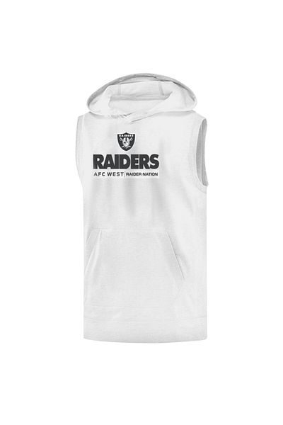 usateamfans سويت شيرت رجالي من White Oakland Raiders بدون أكمام