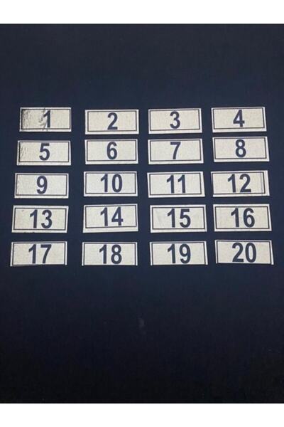 Hırdavat Kapı Dolap Raf Posta Kutusu Numarası 18x38mm 1 den 20 ye