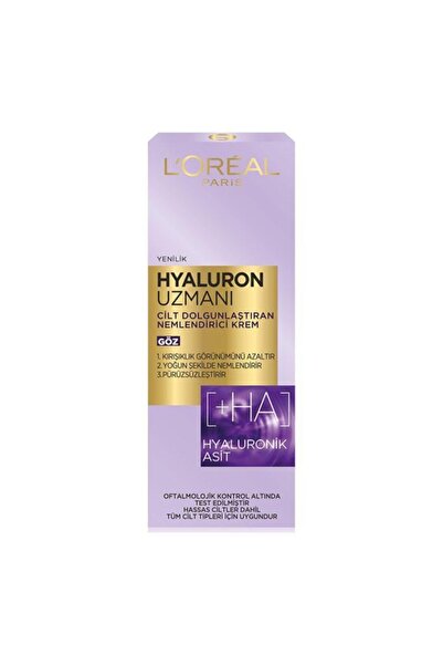 L'Oreal Paris Loreal Hyaluron Cilt Dolgunlaştırıcı Nemlendirici Göz Kremi 15 Ml