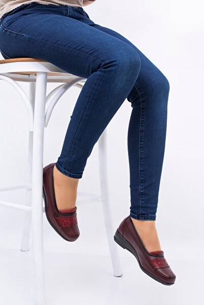 THE FRİDA SHOES حذاء باليرينا لتقويم العظام باللون العنابي للسيدات