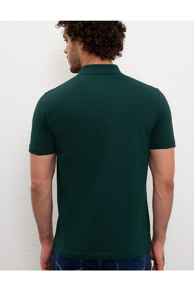 U.S. Polo Assn. Ανδρικό μπλουζάκι με πράσινο λαιμό πόλο