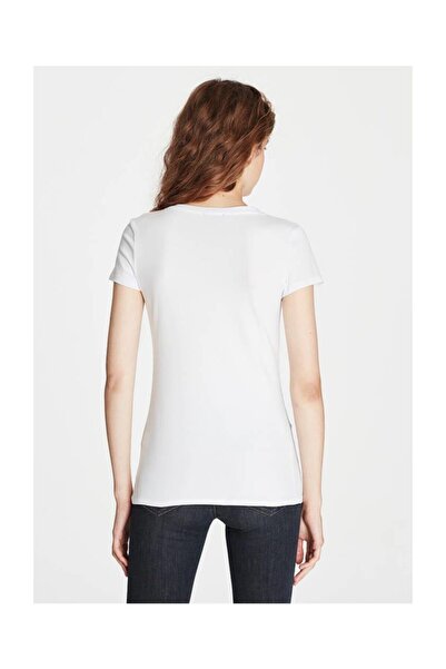 Mavi Γυναικείο T-shirt σε λευκό λαιμόκοψη