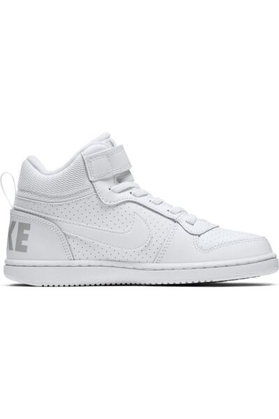 Nike Unisex Beyaz  Basketbol Ayakkabısı - Court Borough Mid {Psv} - 870026-100