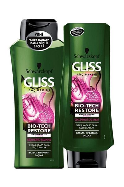 Gliss Bio-tech Restore 360 Ml Strengthening Shampoo and Conditioner Set
