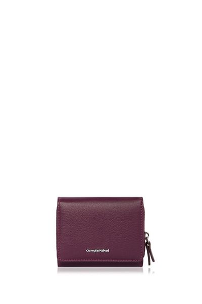 CENGİZ PAKEL Genuine Leather Women's Portfolio - Wallet 65210-Plum