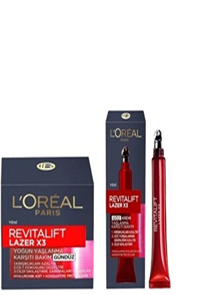 L'Oreal Paris Revitalift Lazer X3 Gündüz Kremi 50 ml  + Revitalift Lazer X3 G...