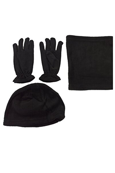 NO NAME Set de 3 mănuși pentru guler pentru gât, beretă militară, neagră