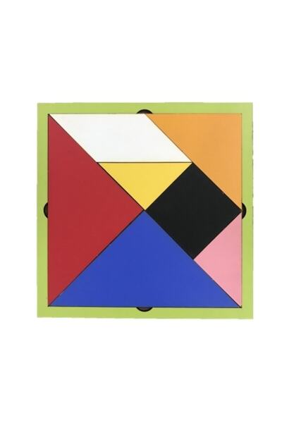 Liva Colorful Wooden Tangram Puzzle 15 x 15 cm