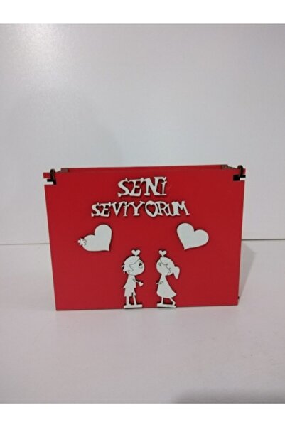 Ahşap Aksesuar Seni Seviyorum Modelli Ahşap Hediye Kutusu