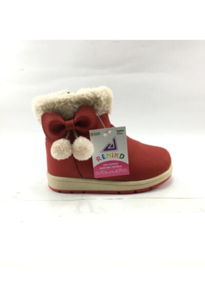 Remind Kız Çocuk Fermuarlı Kırmızı Bot Ayakkabı