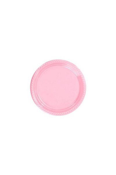 NO NAME Plastic Plate 22 cm - 25 Pieces Pink