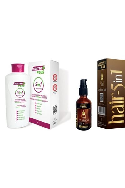 Softto Plus 5 in 1 Anti-Shedding Set - 360 ml Shampoo + 50 ml Hair Care Oil