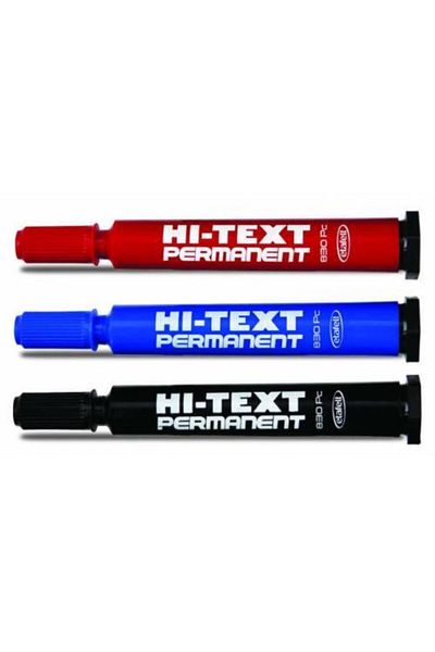 Hi-Text Hi-text 830 Pc Cut Tip Permanent Marker Parcel Pen 3 Colors