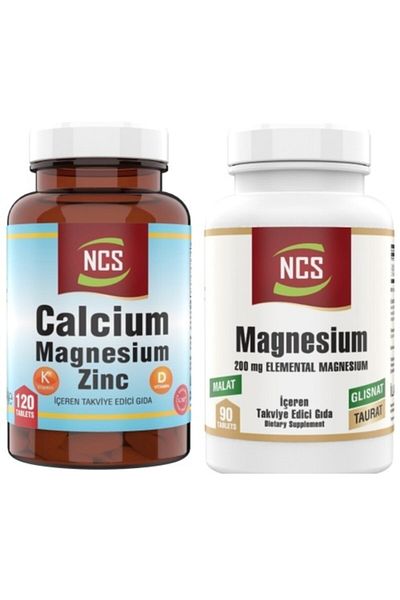NCS Magnesium Elementel - 90 Calcium and Zinc Tablets, Vitamin D and K 120 Tablets