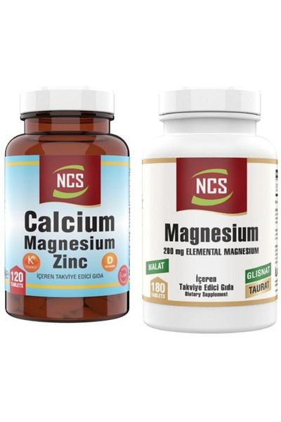 NCS Magnesium Elemental 180 Tablet Calcium Magnesium Zinc Vitamin D & K 120 Tablet