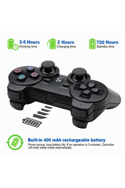JUNGLEE Ps3 Oyun Kolu Joystick Kablosuz Kol Wireless Playstation 3 Uyumlu