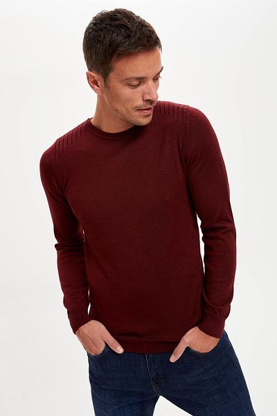 DeFacto Πλεκτό πουλόβερ Crew Neck Slim Fit