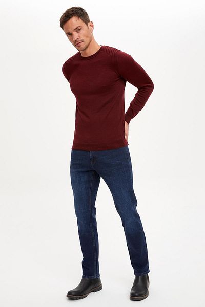 DeFacto Πλεκτό πουλόβερ Crew Neck Slim Fit