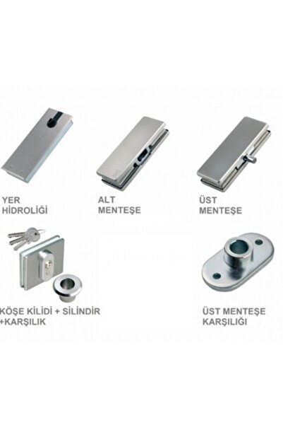 KALE Hidrolik Motor Standart Detaylı Set Kd-070/10-200, Cam Kapı Aksesuar Seti