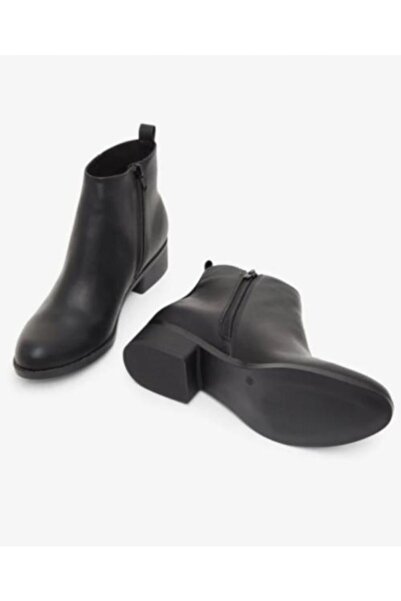 UZNO Kadın Siyah Günlük Topuklu Bot