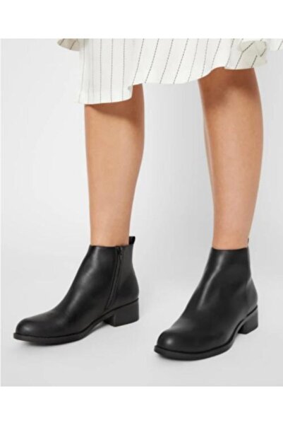 UZNO Kadın Siyah Günlük Topuklu Bot