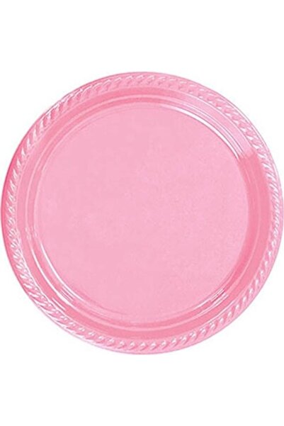 ebadi Pink Color 22 cm 25 Pieces Round Plastic Plate