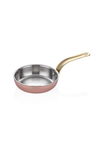 Altınbaşak Luxury Brass Handled Mini Copper Pan 12 cm