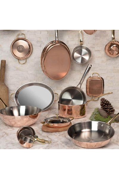 Altınbaşak Luxury Brass Handled Mini Copper Pan 12 cm