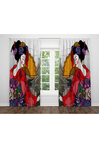 Casberghome Alban Home Digital Printing Double Wing Fan Women's Background Curtain