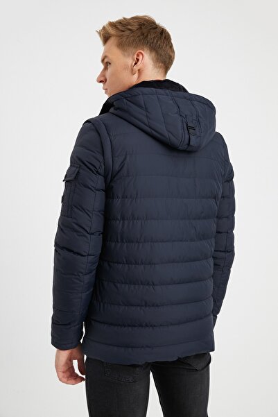 DYNAMO Чоловічий темно-синій жилет-пальто 2 в 1 з водонепроникною тканиною