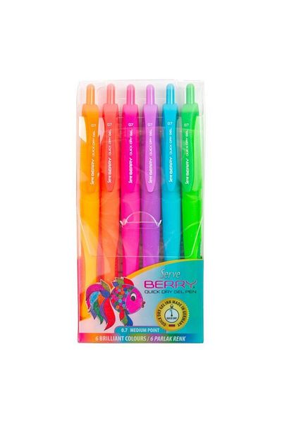 Serve Berry Gel Ballpoint Pen Set Neon Color 0.7mm