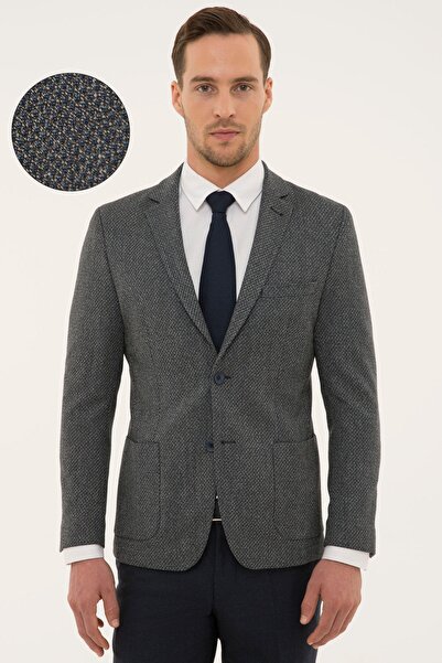 Pierre Cardin Men's Gray Extra Slim Fit Jacket