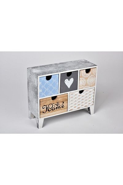 SETABIANCA Setabıanca Mini Box with Drawers - 2 Layers Set of 5