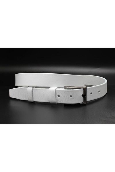 Livize Genuine Leather Classic Men's Belt 3cm White