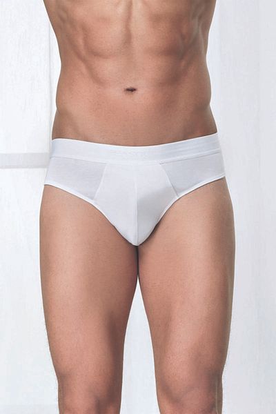 Baveno Men's White Antibacterial Bamboo Panties 3 Pieces