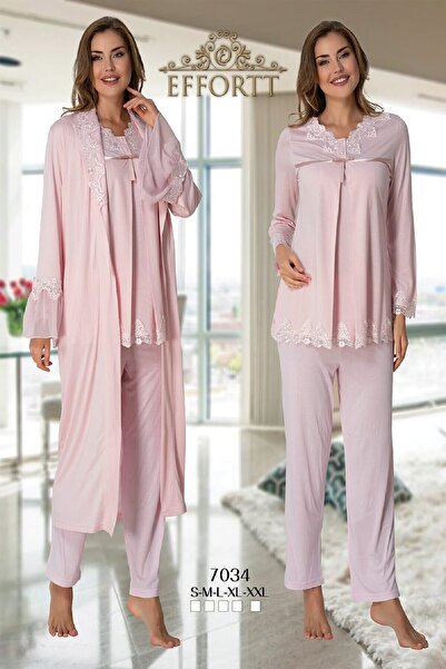 Effort Pijama طقم بيجامة للحوامل بأكمام طويلة مكون من 3 قطع