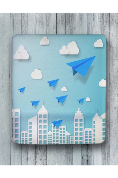 Onartem Подложка за мишка White Blue Airplanes с опора за китката