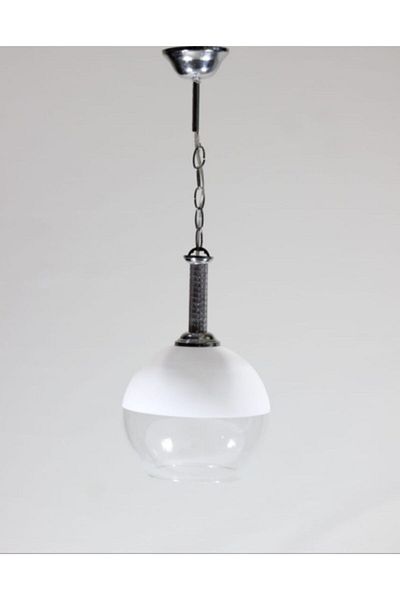 Uçar Chandelier Single White Glass