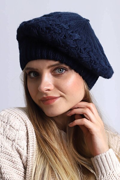 Deafox Námořnická modř pletený malířský baret