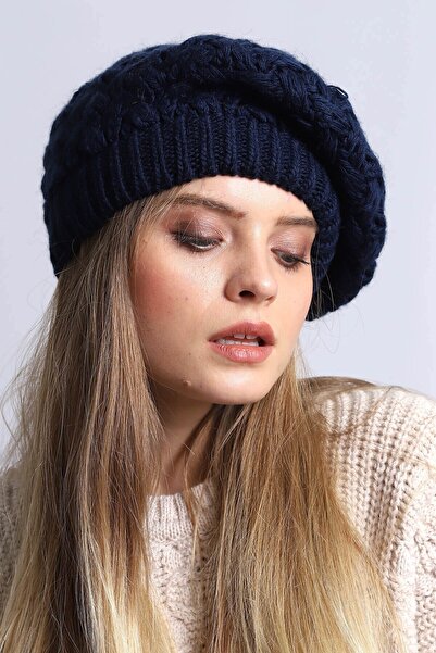 Deafox Námořnická modř pletený malířský baret