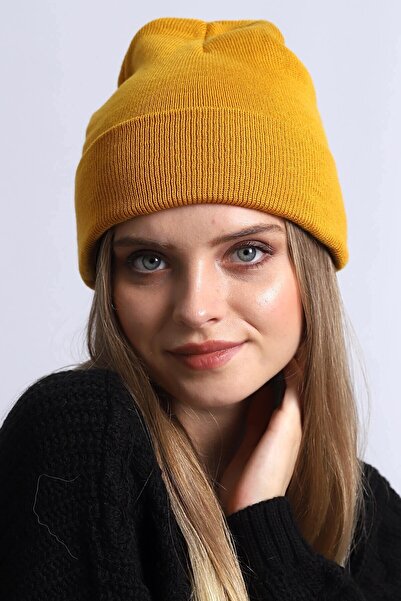 Deafox Mustard Colored Folded Beret